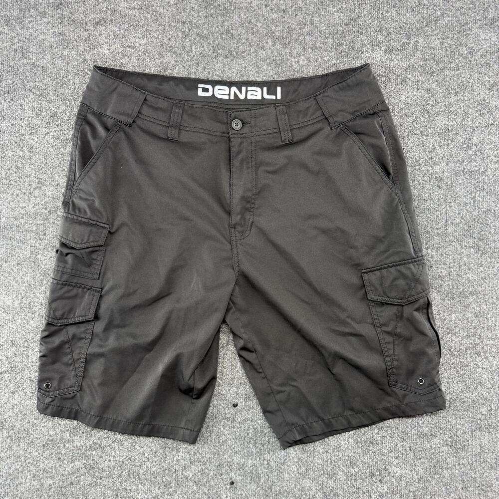 Denali Cargo Shorts Mens 36 Black Stretch Microfiber 11 Inseam Travel Casual